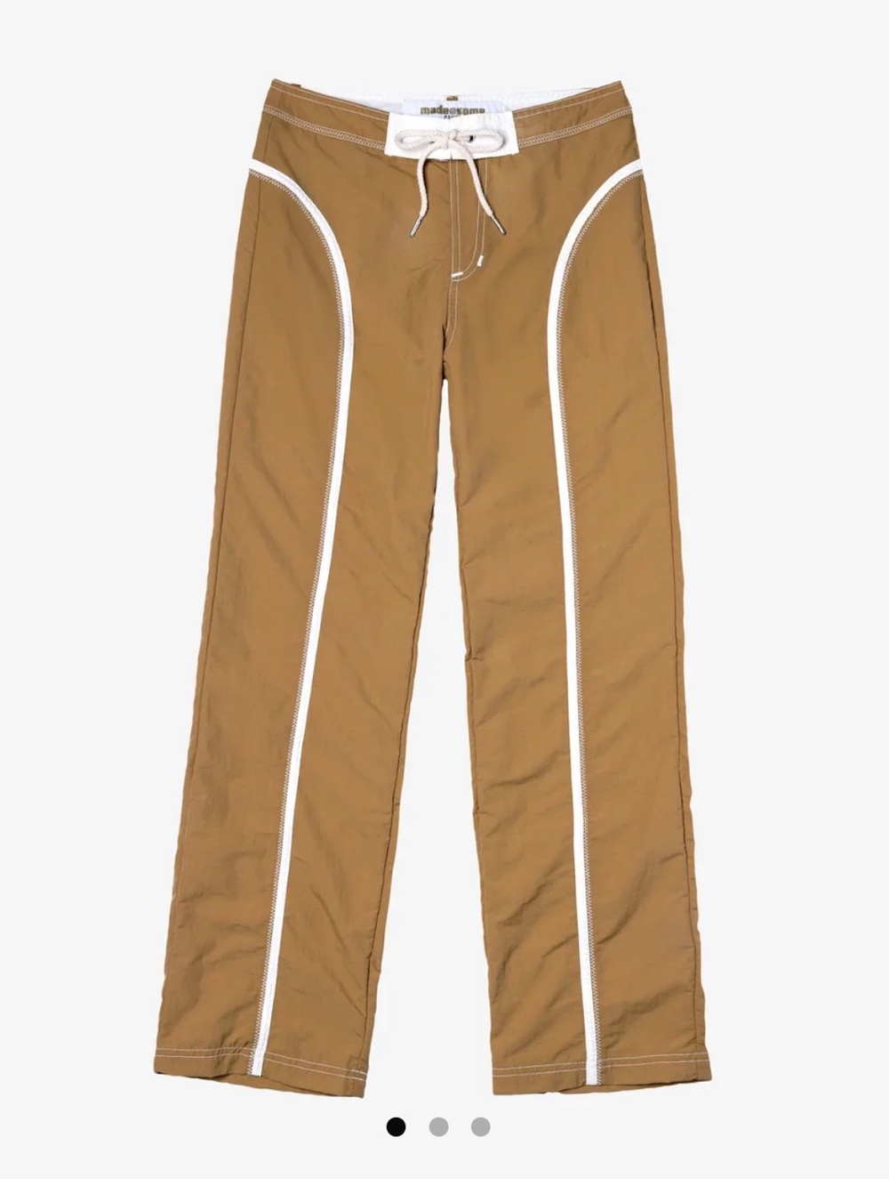 Khaki and White Made Some Sportswear Nylon Pants